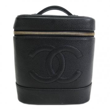 Pre Owned Chanel Black Caviar Vanity Bag