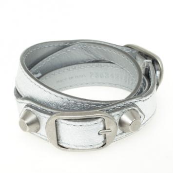Balenciaga Giant Gold Bracelet Triple Tour Gris Glacé