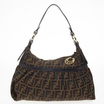 Fendi Brown Zucca Canvas Chef Shoulder Bag