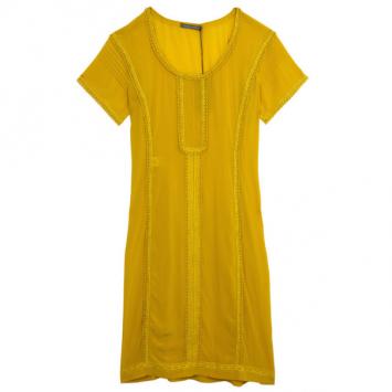 Alberta Ferretti Crepe De Chine Laced Dress M