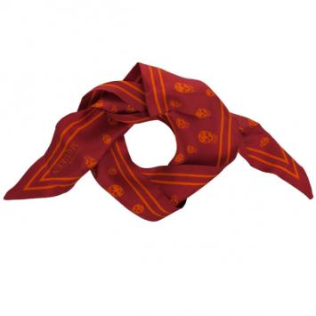 Alexander Mcqueen Red Bird Dragonfly Silk Cape Scarf