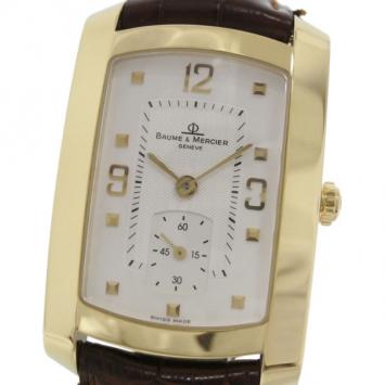 Pre Owned Baume & Mercier 18 K Yellow Gold Hampton Mens Wristwatch 26 MM