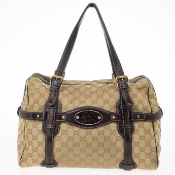 Pre Owned Gucci Guccissima 85th Anniversary Large Boston Bag