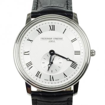 Frederique Constant Stainless Steel Leather Quartz Unisex Wristwatch 37 MM