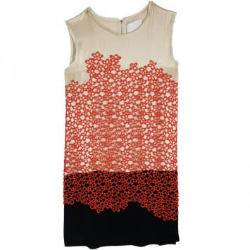 3.1 Phillip Lim Monochrome Two Tone Lace Shift Dress L