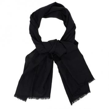 Gucci Guccissima Black Wool &amp; Silk Scarf