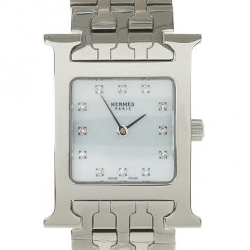 Hermes H Stainless Steel Womens Wristwatch 22 MM