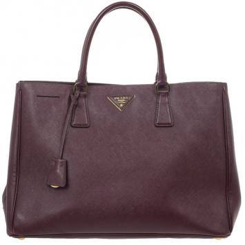 Prada Burgundy Saffiano Lux Tote 