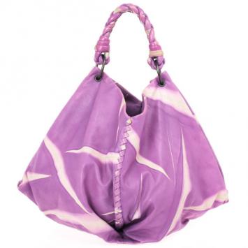 Pre Owned Bottega Veneta Violet Tye Dye Leather Aquilone Large Fortune Cookie Hobo Bag