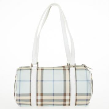 Burberry Blue Nova Check Lola Barrel Bag