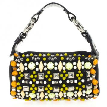 Pre Owned Chloe Black Beaded Shoulder Bag