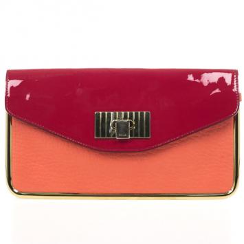Chloe Textured and Patent Leather Sally Clutch
