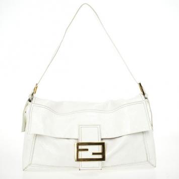 Fendi White Patent Shoulder Bag