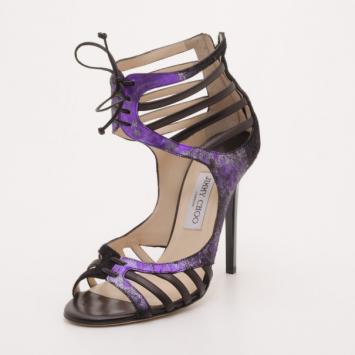 Jimmy Choo Black and Purple Darcy Sandals Size 40