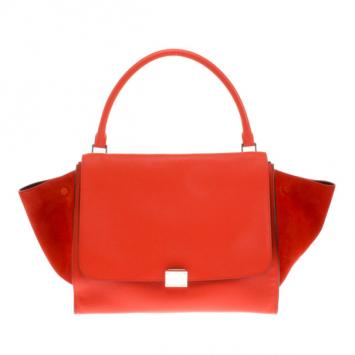Celine Orange Leather Large Trapeze Bag