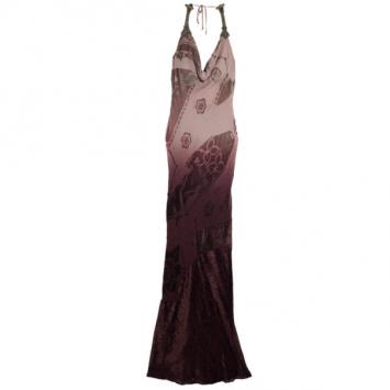 Roberto Cavalli Draped Neck Maxi Dress M