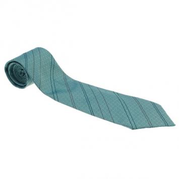 Pre Owned Hermes Green Printed Silk Tie