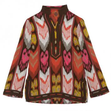 Tory Burch Multi Color Ikat Tunic Top S