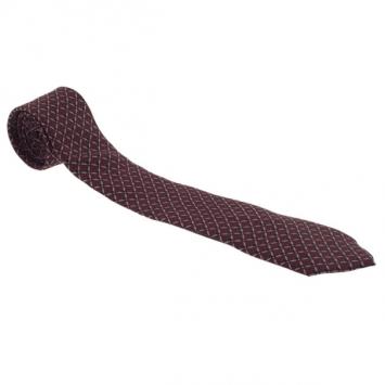 Pre Owned Dolce and Gabbana Burgundy Patterned Silk Tie