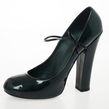 Louis Vuitton Teal Patent Fetish Mary Jane Pumps Size 40