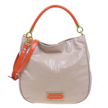 Marc by Marc Jacobs Beige and Orange Patent Too Hot To Handle Hobo