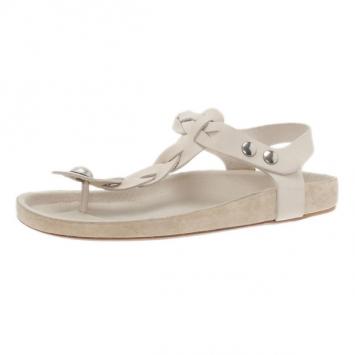 Isabel Marant Cream Braided Leather Brook Sandals Size 40