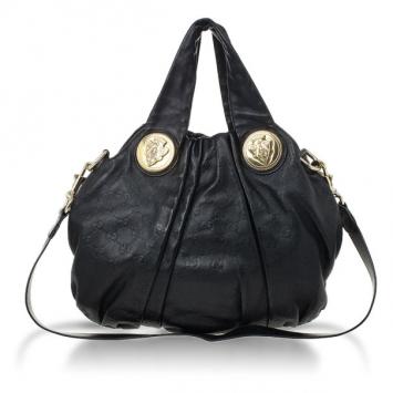 Gucci Black Guccissima Leather Hysteria Hobo
