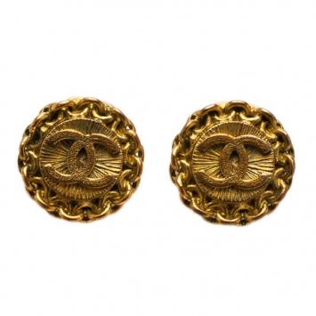 Chanel Vintage CC Gold-Tone Earrings