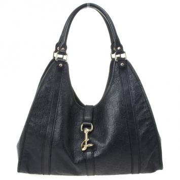 Gucci Black Guccissima Bardot 'Joy' Shoulder Bag