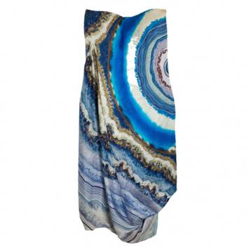 Alexander McQueen Agate-Print Silk-Satin Bustier Dress M