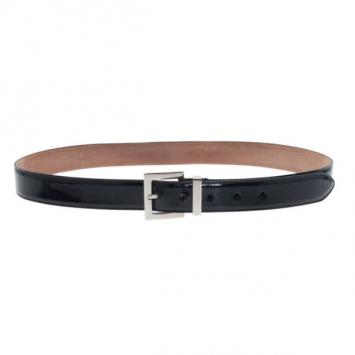 Pre Owned Dolce and Gabbana Black Patent Belt 90CM