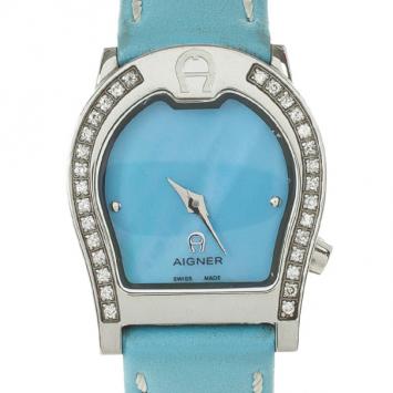 Aigner Blue Stainless Steel Womens Wristwatch 30 MM