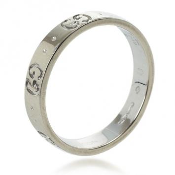 Gucci 18kt White Gold Icon Thin Band Size 56
