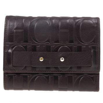 Carolina Herrera Monogram Embossed Flap Wallet