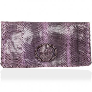 Bottega Veneta Ayers Twist-Lock Watersnake Clutch