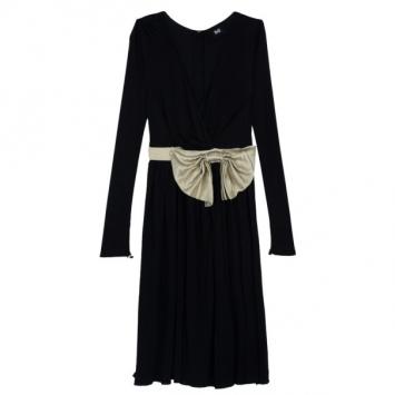 D&G Long Sleeved Ivory Bow Dress M