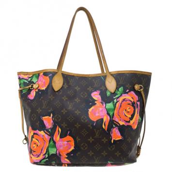 Louis Vuitton Brown Canvas Monogram Rose Neverfull Tote MM
