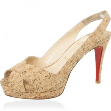 Christian Louboutin Soso Cork Slingback Sandals Size 37
