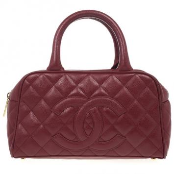 Chanel Caviar Skin Mini Boston Handbag