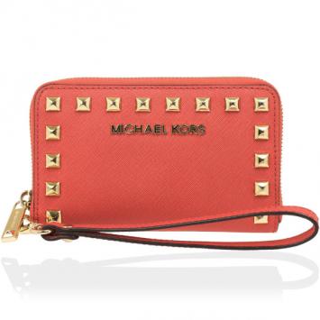 MICHAEL Michael Kors Coral Saffiano leather iPhone 5 Wristlet Wallet