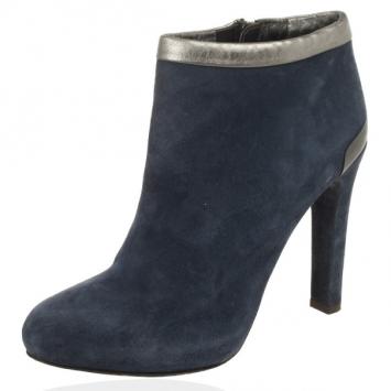 Fendi Blue Suede Ankle Boots Size 39.5