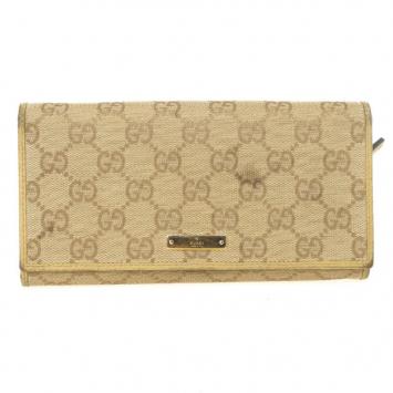 Gucci Beige Monogram Continental Wallet