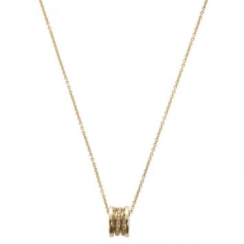 Bvlgari B.Zero1 18 K Yellow Gold Diamond Pendant Necklace