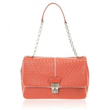 Tod's Signature Coral Patent Tracollina Flap Bag