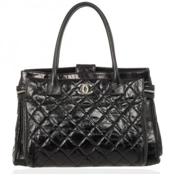 Chanel Black Glazed Leather Portobello Tote 