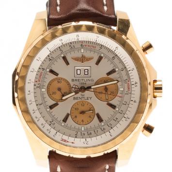 Pre Owned Breitling Beige 18K Rose Gold Bentley 6.75 Limited Edition Men's Wristwatch