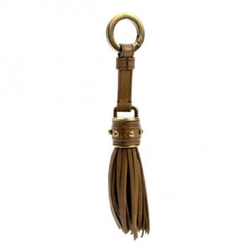 Pre Owned Burberry Beige Grandy Studded Tassel Keyring