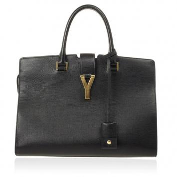 Saint Laurent Black Leather Classic Cabas Y Bag