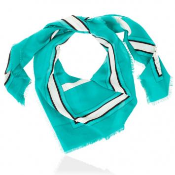 Burberry Blue Heri Buckle Print Square Scarf
