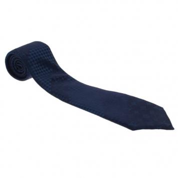 Pre Owned Louis Vuitton Navy Blue Monogram Tie